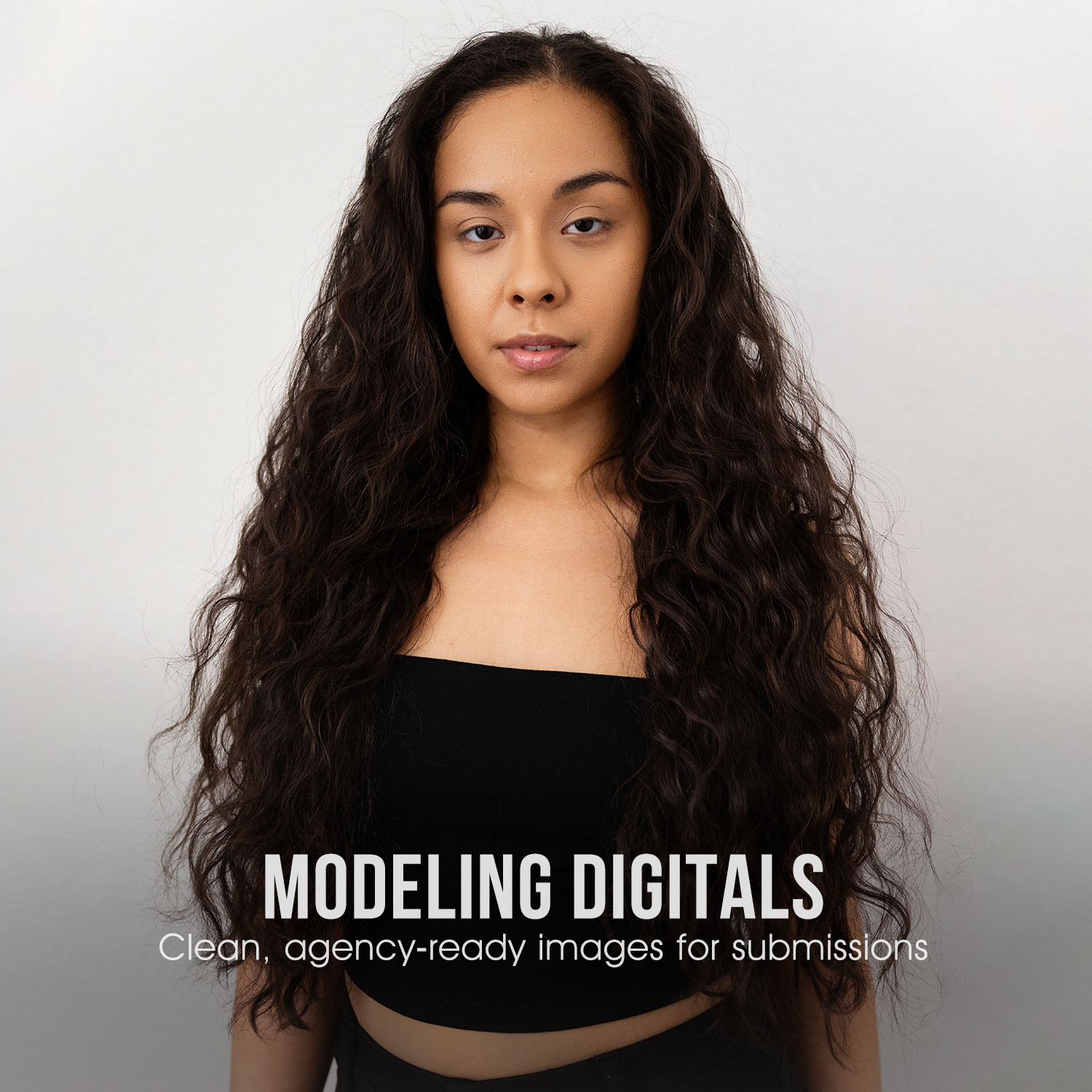 Milwaukee modeling comp card photography portrait of young woman with long hair