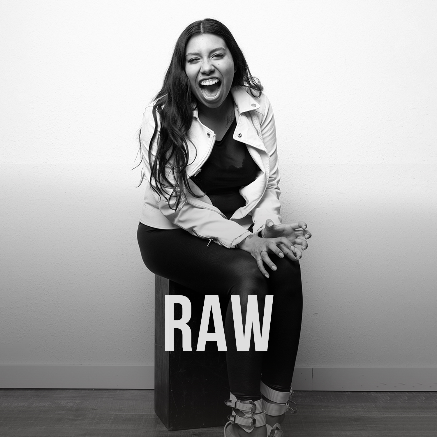 RAW black and white studio portrait photography